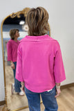 Joh Kourtney Crepe Knit Top Pink