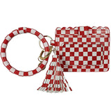 Wristlet ID Wallet Red Checkered