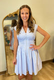Sarah Zip Front Mini Dress Blue