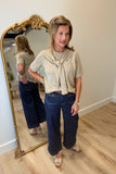 Charlie B Short Sleeve Crew Sweater Truffle
