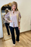 Boho Chic Metallic Sheen Top Rose Gold