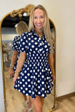 Polka Dot Puff Mini Dress