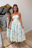 Unforgettable Florals Strapless Midi Dress
