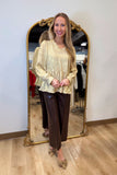 Holiday Season Babydoll Blouse Gold
