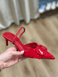 Chiara Pointed Toe Slingback Red