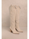 Ivy Samara Stitch Western Tall Boots Beige