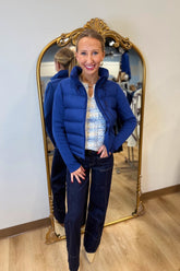 Renuar Crop Mix Media Puffer Jacket