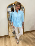 Foxcroft Margie Pinpoint Shirt Soft Aqua