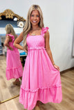Ocean Love Ruffle Sleeve Dress Pink
