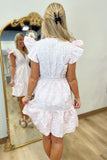 Pretty Petal V Neck Dress Pink
