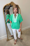 Meadow Green Short Sleeve Blouse