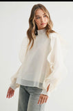 Joh Jermaine Ruffle Sleeve Blouse Cream