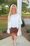 Making Me Blush Ruffle Front Sweater Ivory