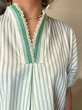 Umgee Split Neck Blouse Sage