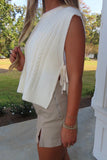 Fun Day Side Tie Vest Ivory
