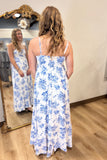 Melanie Floral Maxi Dress Blue