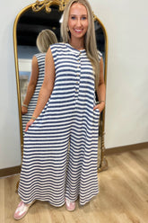 Nautical Chick Jumpsuit Navy