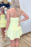 Lemon Drop Eyelet Mini Dress