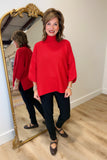 Multiples Funnel Neck Sweater Crimson