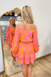 Kaci Floral Bea Smocked Mini Dress Orange