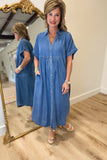 Denim Drop Waist Dress