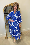 Boho Chic Royal Rose Midi Dress