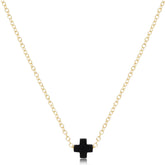 E Newton 16" Signature Cross Small Necklace Onyx