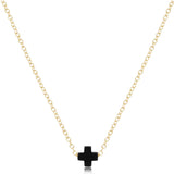 E Newton 16" Signature Cross Small Necklace Onyx