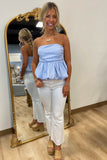 Strapless Bubble Top Blue