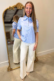 Sailor’s Frill Ruffle Collar Top Blue