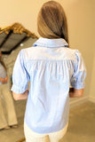 Sailor’s Frill Ruffle Collar Top Blue
