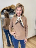 Charlie B Boat Neck Side Button Sweater Truffle