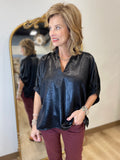 Metallic Glimpse Blouse Black