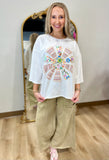 Pinwheel Applique' Tee White