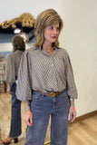 Maple Lane Striped Top Black