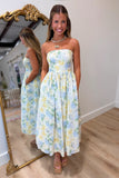 Unforgettable Florals Strapless Midi Dress