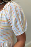 Sorbet Stripes Smocked Midi Dress