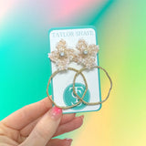 Taylor Shaye Jenna Pearl Hoop Earrings