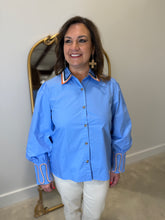 Blue Springs Embroidered Detail Blouse