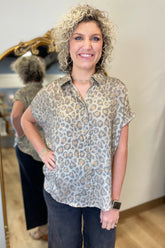 Shimmer in Leopard Metallic Top