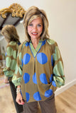Umgee Olive Drop Blouse
