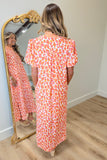 Spot On Pastel Midi Dress Orange