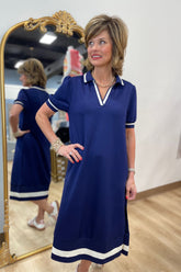 Umgee Colorblock Dress Navy