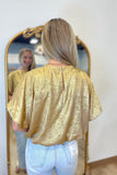 Dress It Up Top Metallic Gold