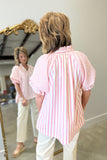 Umgee Pinch Pleat Blouse Pink