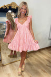 Simply Sweet Tiered Dress Peach