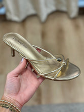 Fifi Minimal Strap Kitten Heel Sandals Gold