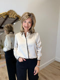 Foxcroft Bianca LS Piping Blouse Champagne