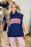MISSISSIPPI Oversized Muscle Top Navy