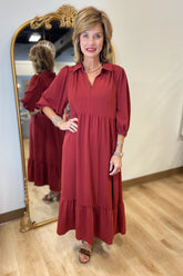 Umgee Solid Rust Dress